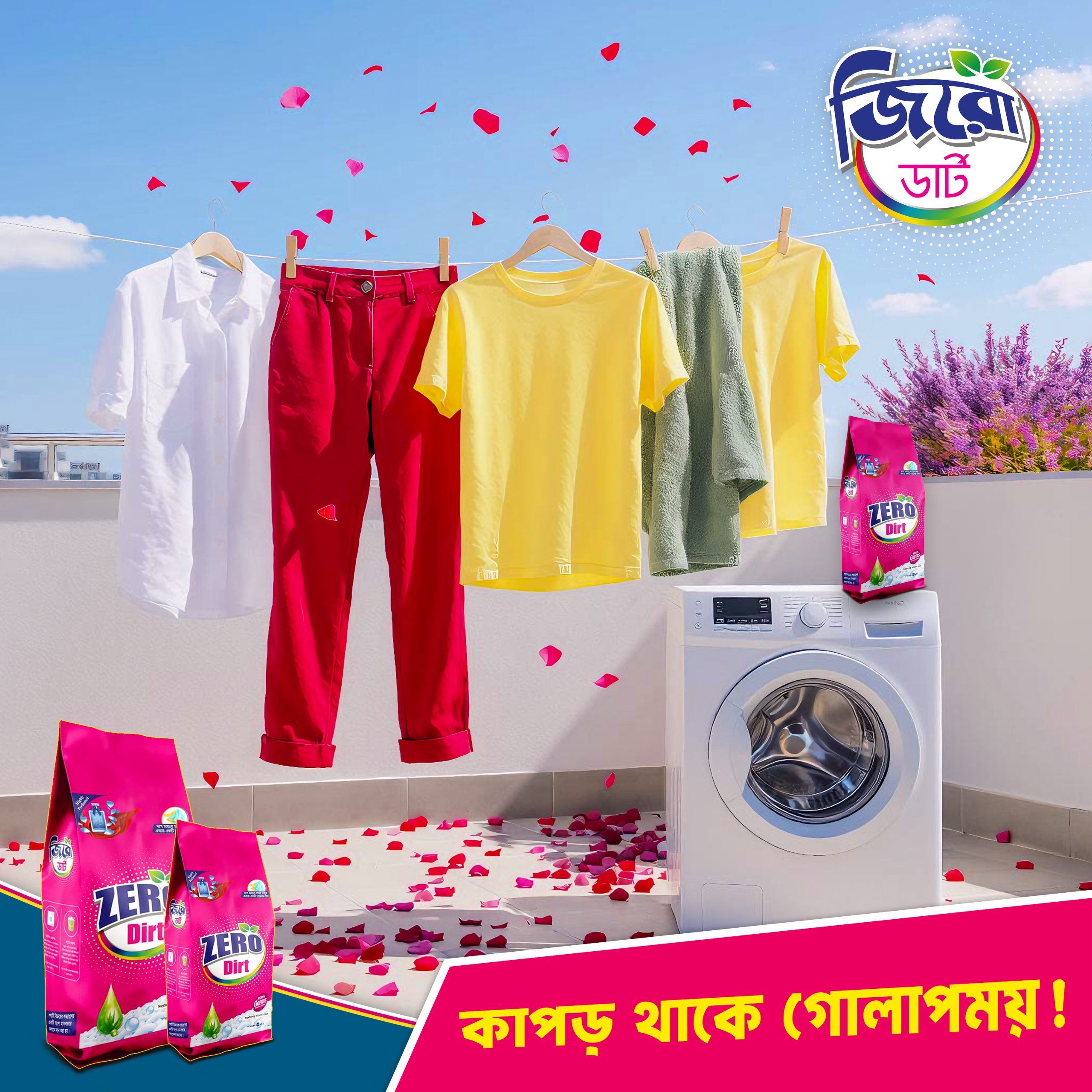 Zero Dirt Detergent with Rose Fragrances with Patels.